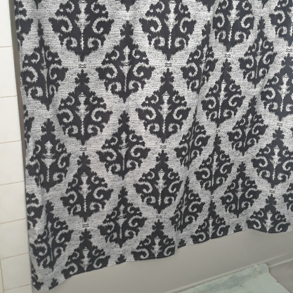 SOLD SOLD Black and White Abstract shower curtain - Picture 7 of 7